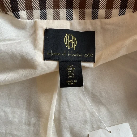 House of Harlow 1960 Plaid Blazer - Black and White NWT S - Picture 5 of 8